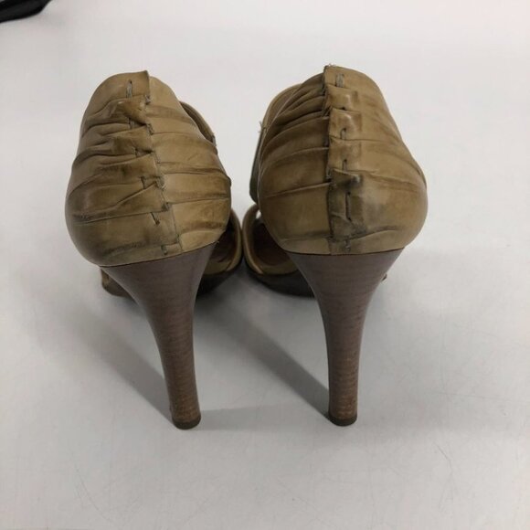 Allsaints tan leather high heels  open toe size 37 - Picture 7 of 15